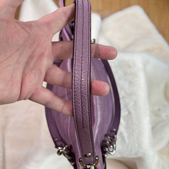 Coach Brooke Convertible Purple Soft Pebbled Leather Hobo/Shoulder Bag - Picture 14 of 16